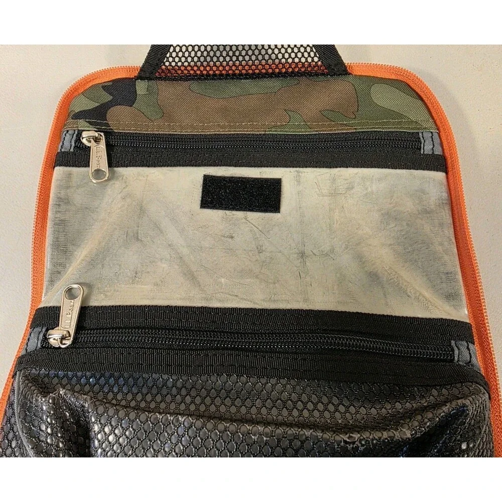 LL Bean Messenger Commuter Bag Camo Orange  Padded Organizer Missing Strap